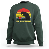 Funny Black Cat Sweatshirt I Do What I Want Vintage Coffe Cup - Wonder Print Shop