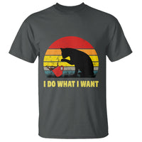 Funny Black Cat T Shirt I Do What I Want Vintage Coffe Cup - Wonder Print Shop