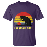Funny Black Cat T Shirt I Do What I Want Vintage Coffe Cup - Wonder Print Shop
