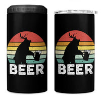Funny Bear Deer 4 in 1 Can Cooler Tumbler Vintage Retro Beer Mug - Wonder Print Shop