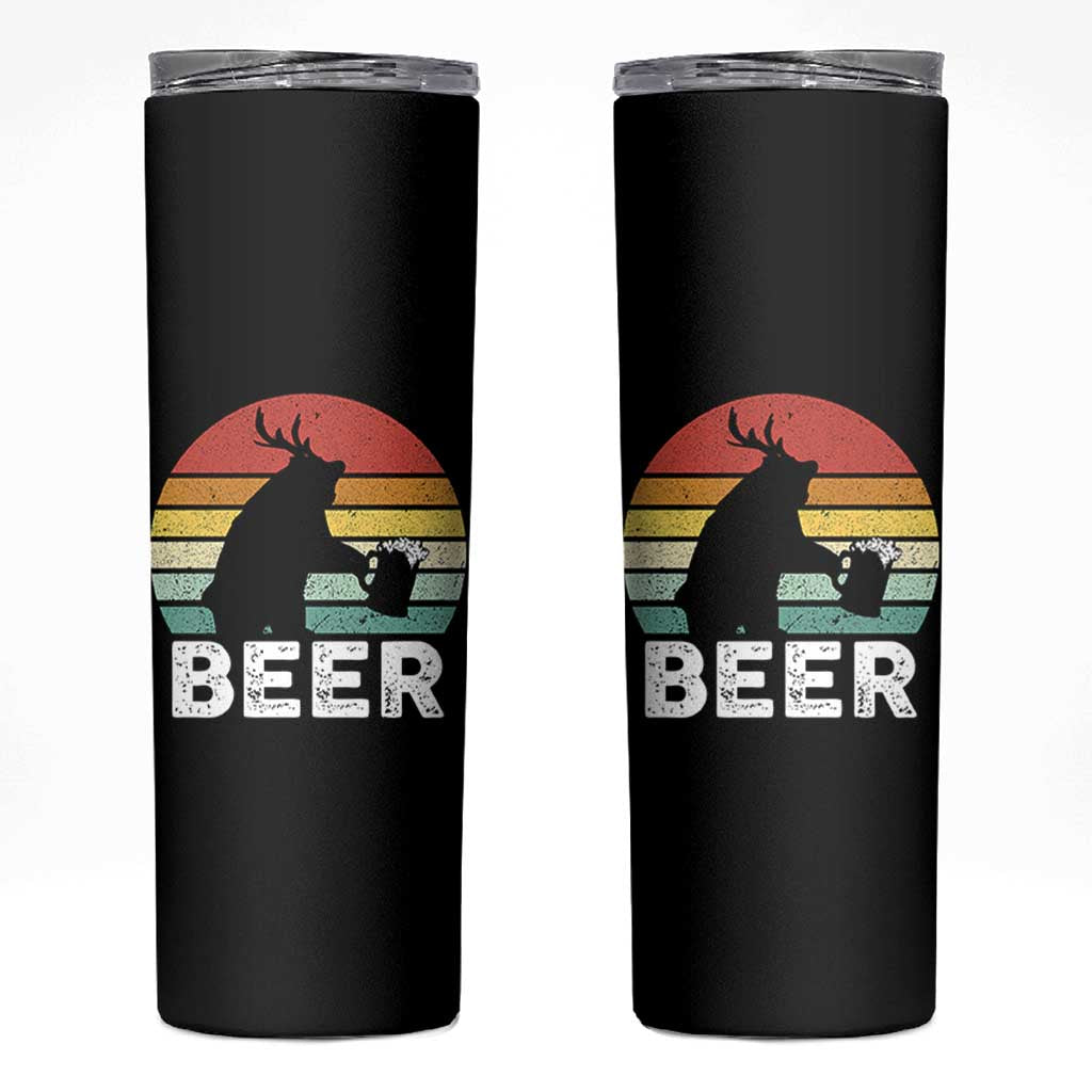 Funny Bear Deer Skinny Tumbler Vintage Retro Beer Mug - Wonder Print Shop