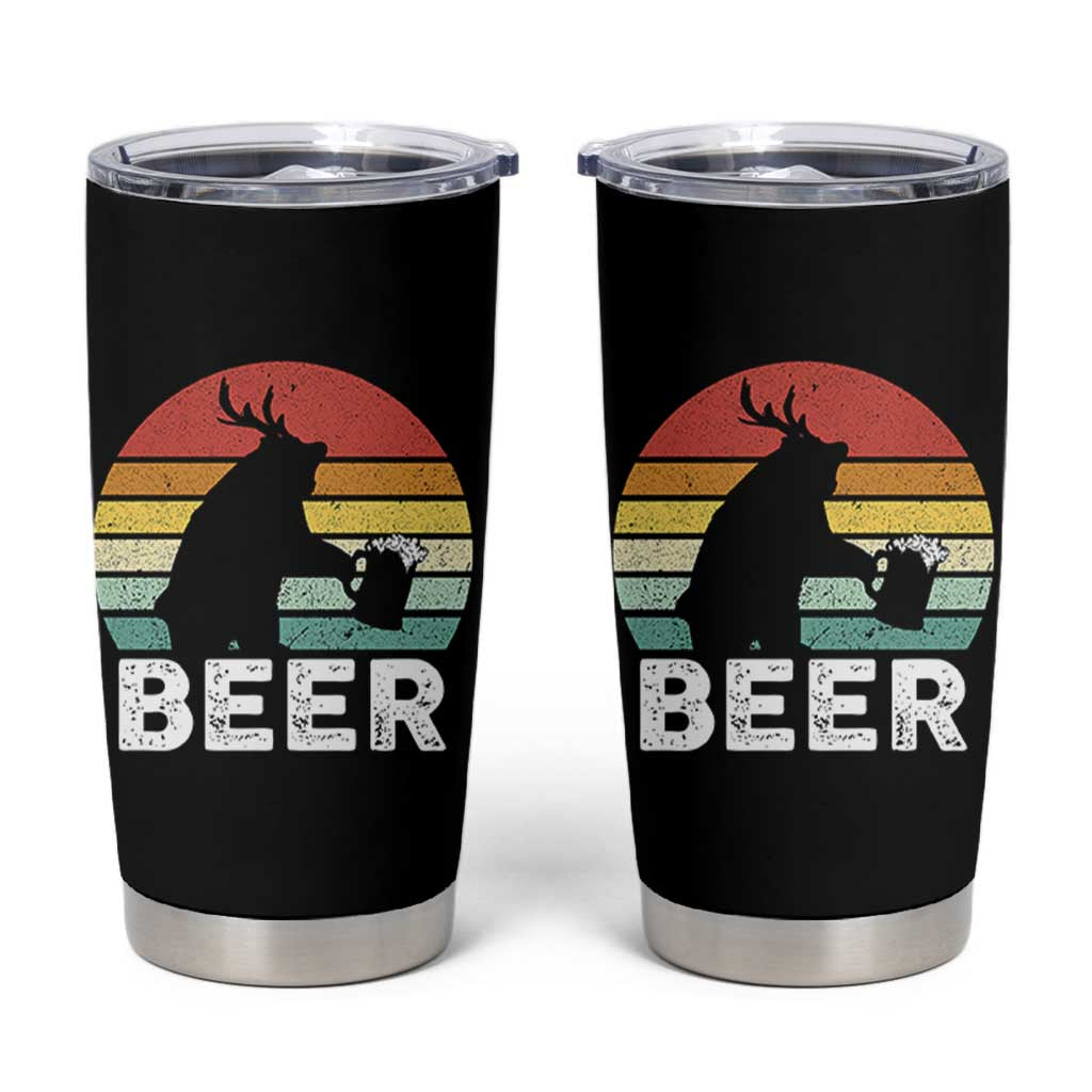 Funny Bear Deer Tumbler Cup Vintage Retro Beer Mug - Wonder Print Shop