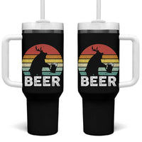 Funny Bear Deer Tumbler With Handle Vintage Retro Beer Mug - Wonder Print Shop
