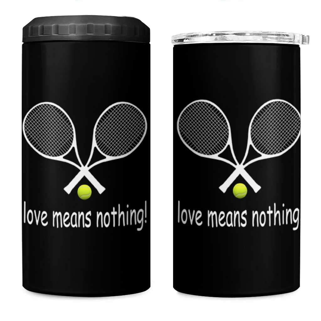 Funny Tennis Lover 4 in 1 Can Cooler Tumbler Love Means Nothing - Wonder Print Shop