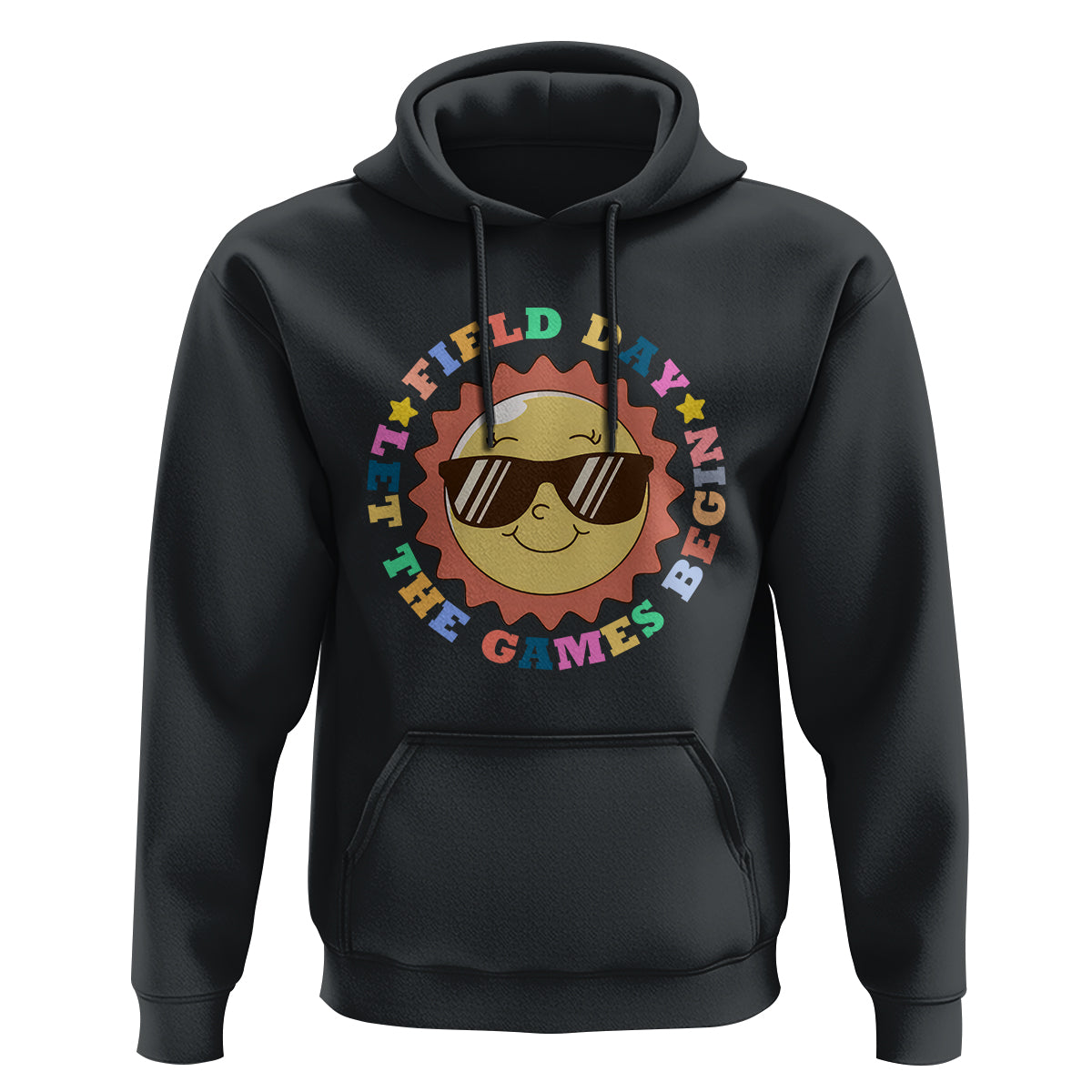 Field Day Hoodie Let The Games Begin Retro Groovy Smile Face Sunshine - Wonder Print Shop