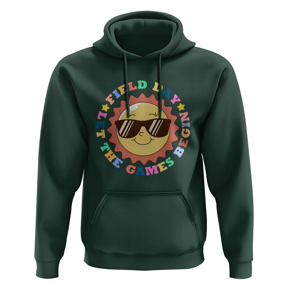 Field Day Hoodie Let The Games Begin Retro Groovy Smile Face Sunshine - Wonder Print Shop