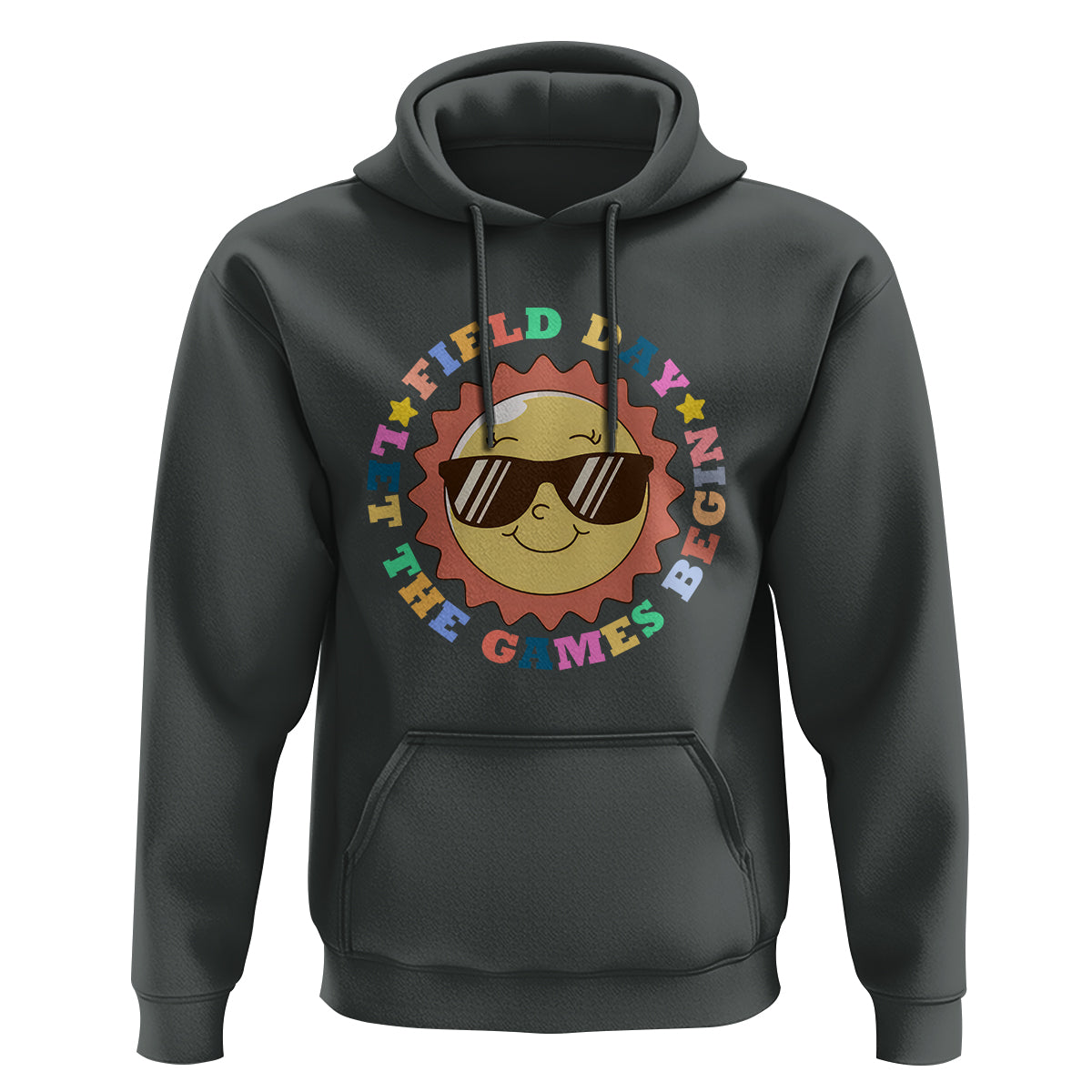 Field Day Hoodie Let The Games Begin Retro Groovy Smile Face Sunshine - Wonder Print Shop