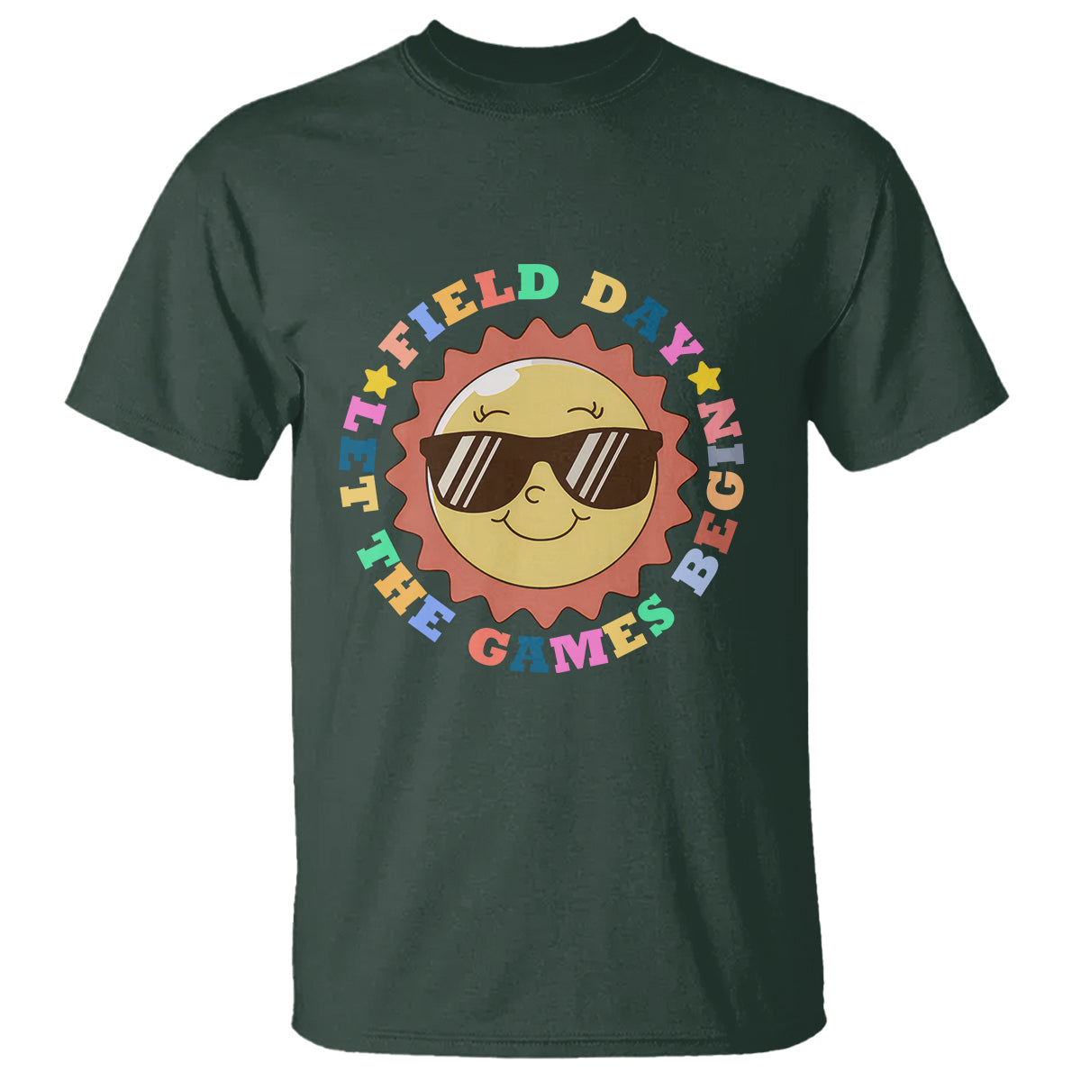 Field Day T Shirt Let The Games Begin Retro Groovy Smile Face Sunshine - Wonder Print Shop