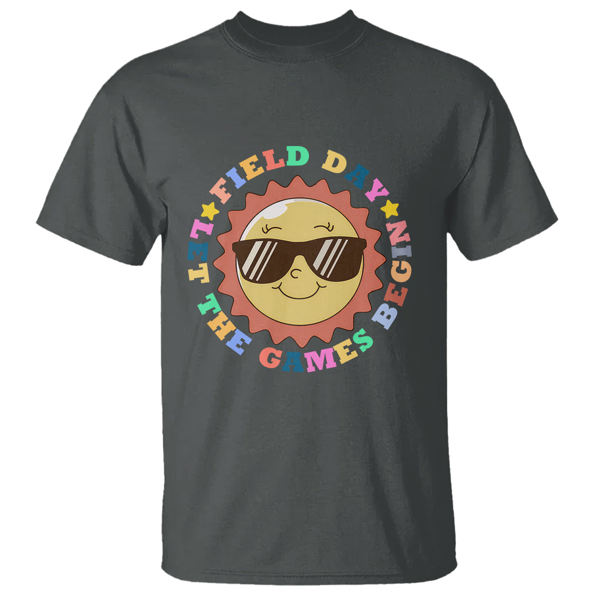 Field Day T Shirt Let The Games Begin Retro Groovy Smile Face Sunshine - Wonder Print Shop
