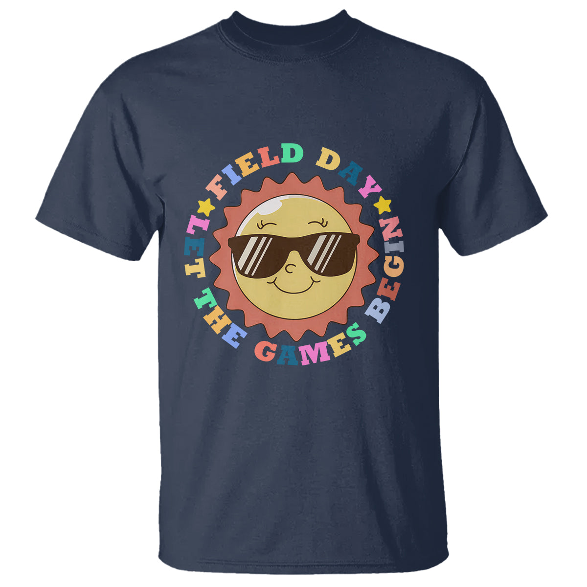 Field Day T Shirt Let The Games Begin Retro Groovy Smile Face Sunshine - Wonder Print Shop