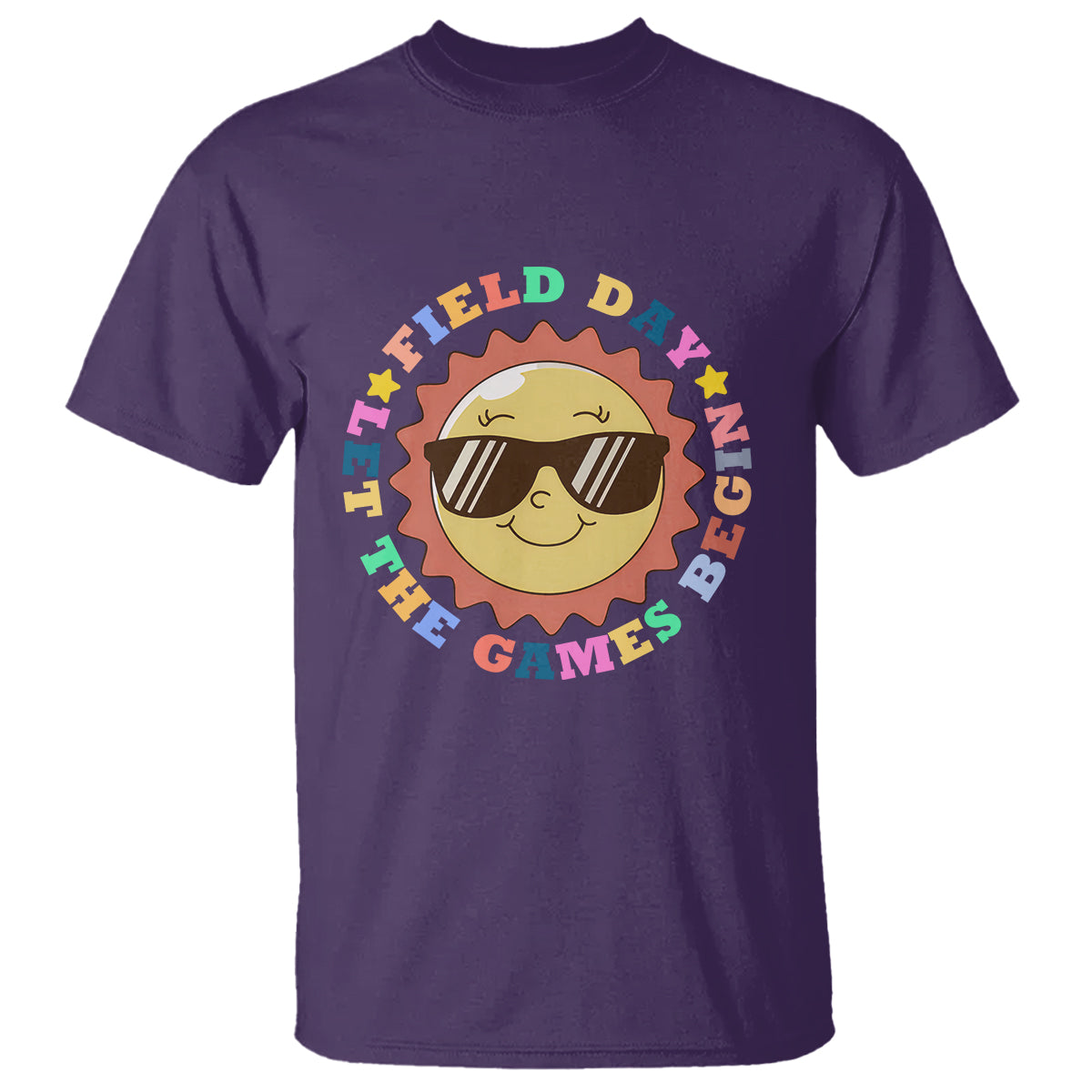 Field Day T Shirt Let The Games Begin Retro Groovy Smile Face Sunshine - Wonder Print Shop