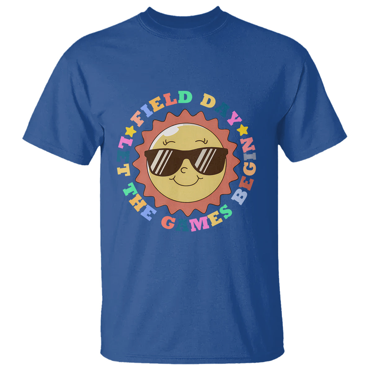 Field Day T Shirt Let The Games Begin Retro Groovy Smile Face Sunshine - Wonder Print Shop