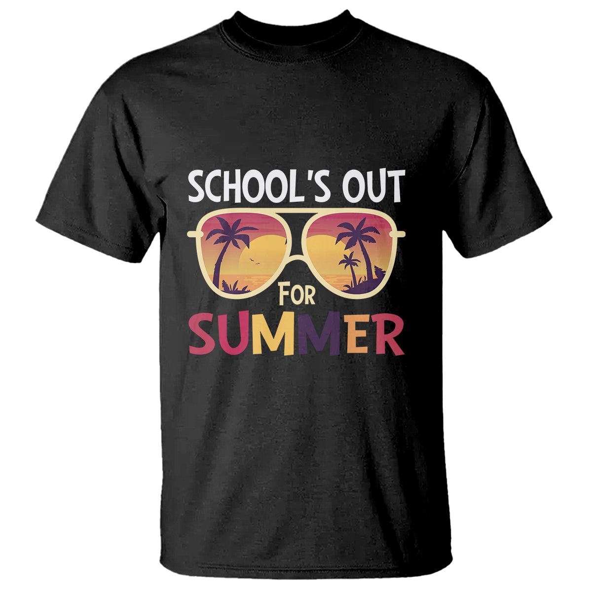 Schools Out For Summer T Shirt End Of School Retro Sunglasses Summer Vacation - Wonder Print Shop