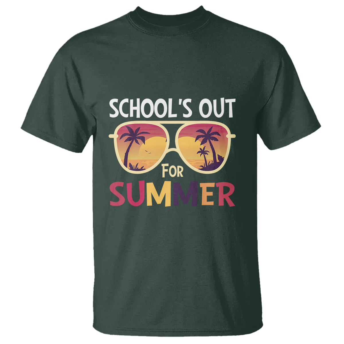 Schools Out For Summer T Shirt End Of School Retro Sunglasses Summer Vacation - Wonder Print Shop