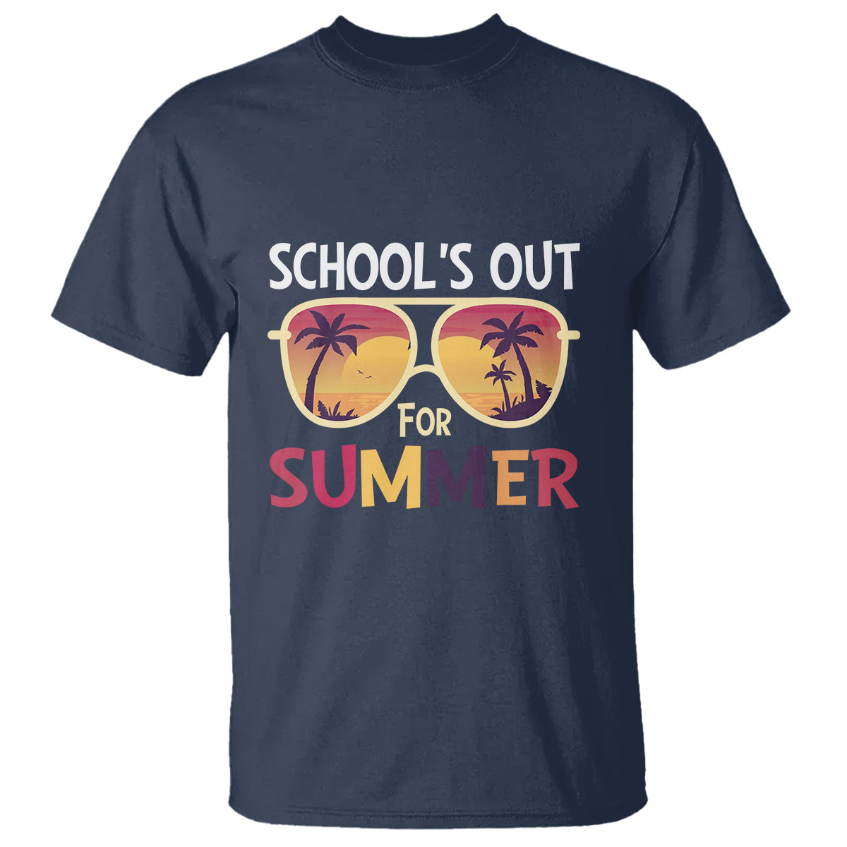 Schools Out For Summer T Shirt End Of School Retro Sunglasses Summer Vacation - Wonder Print Shop