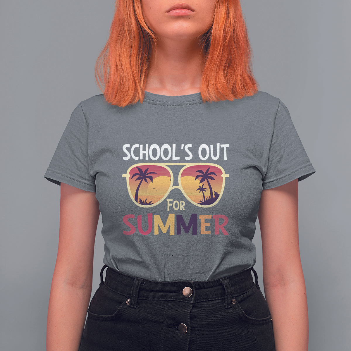 Schools Out For Summer T Shirt For Women End Of School Retro Sunglasses Summer Vacation - Wonder Print Shop