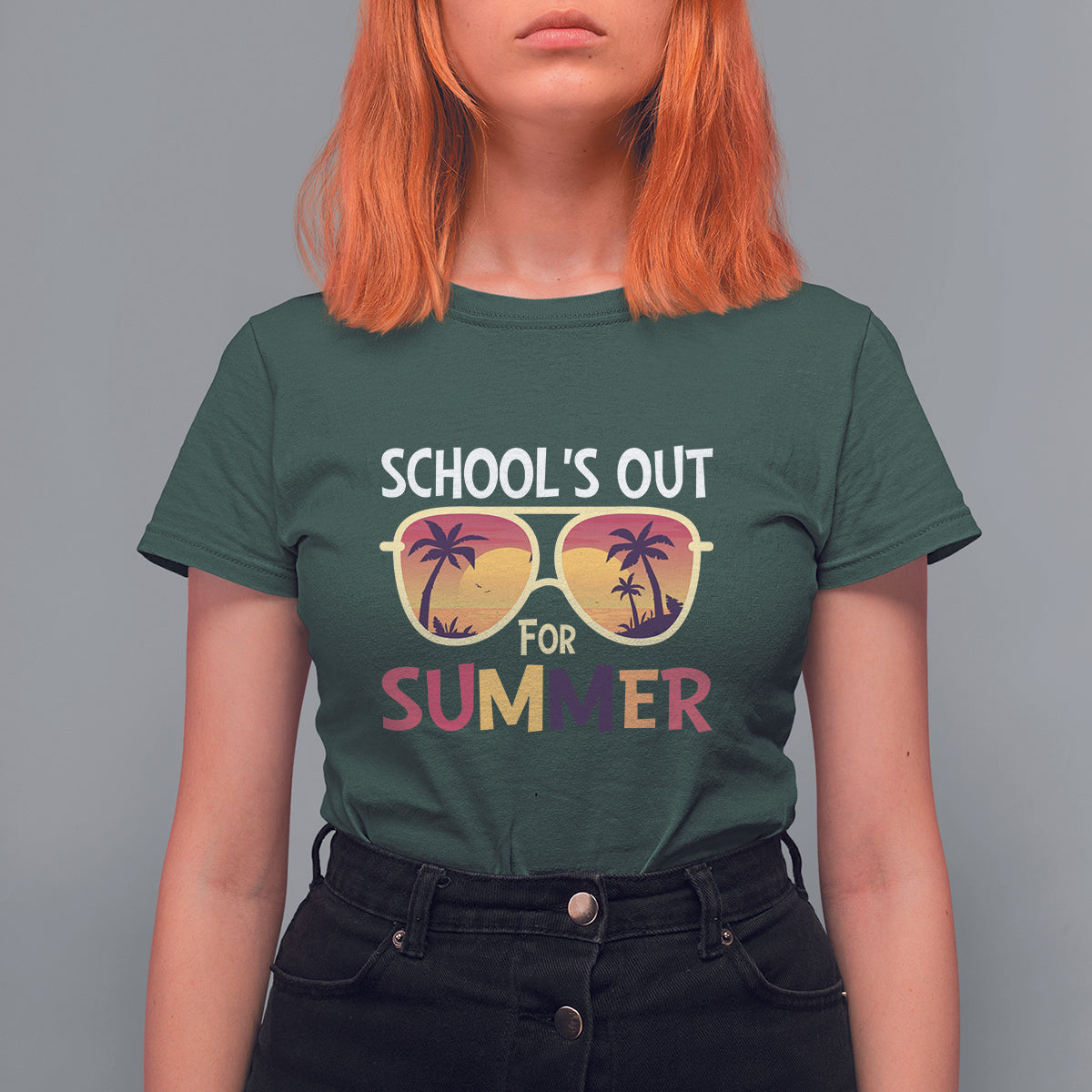 Schools Out For Summer T Shirt For Women End Of School Retro Sunglasses Summer Vacation - Wonder Print Shop
