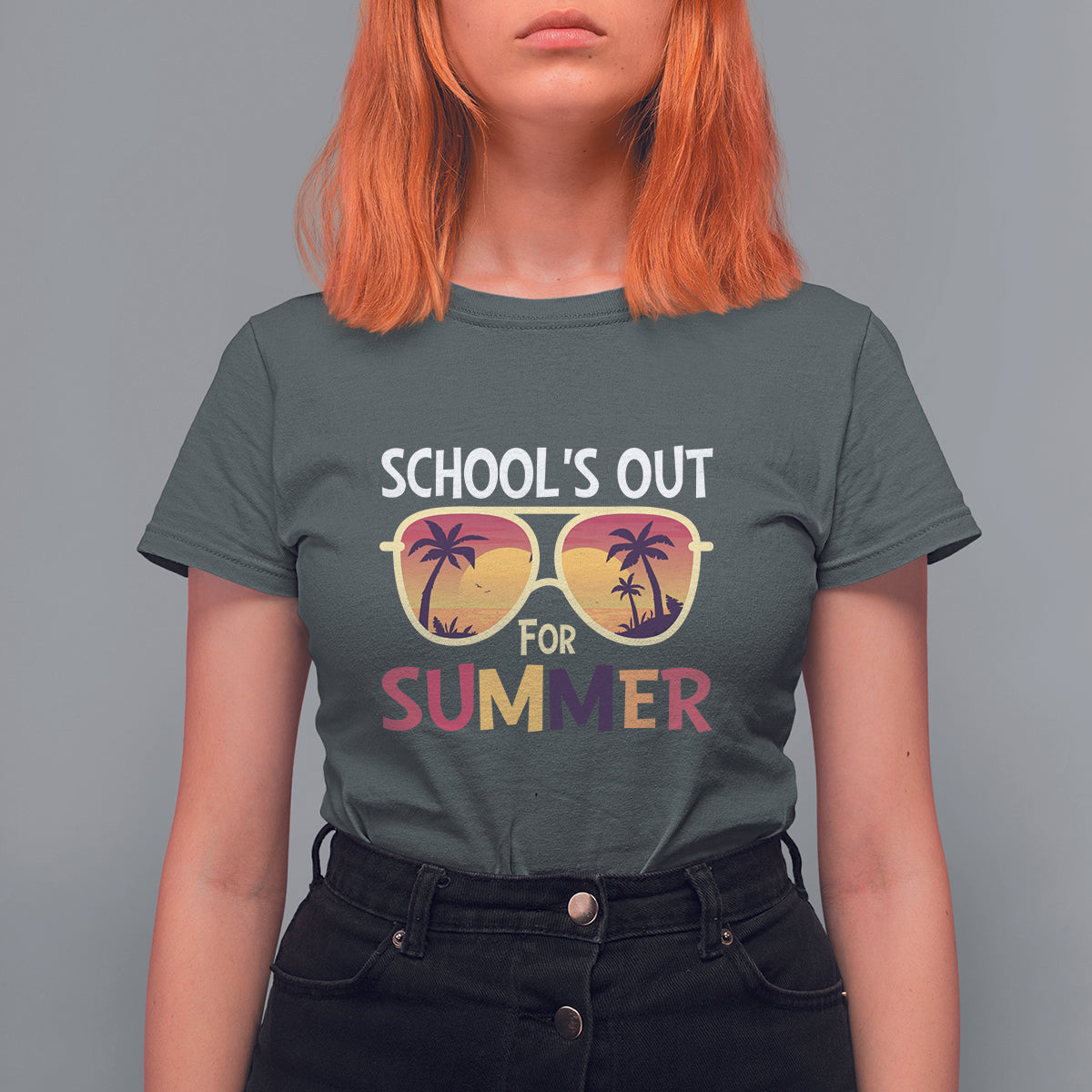 Schools Out For Summer T Shirt For Women End Of School Retro Sunglasses Summer Vacation - Wonder Print Shop