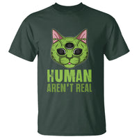 Funny Alien Cat T Shirt Human Aren't Real Cute Mythical Creature - Wonder Print Shop