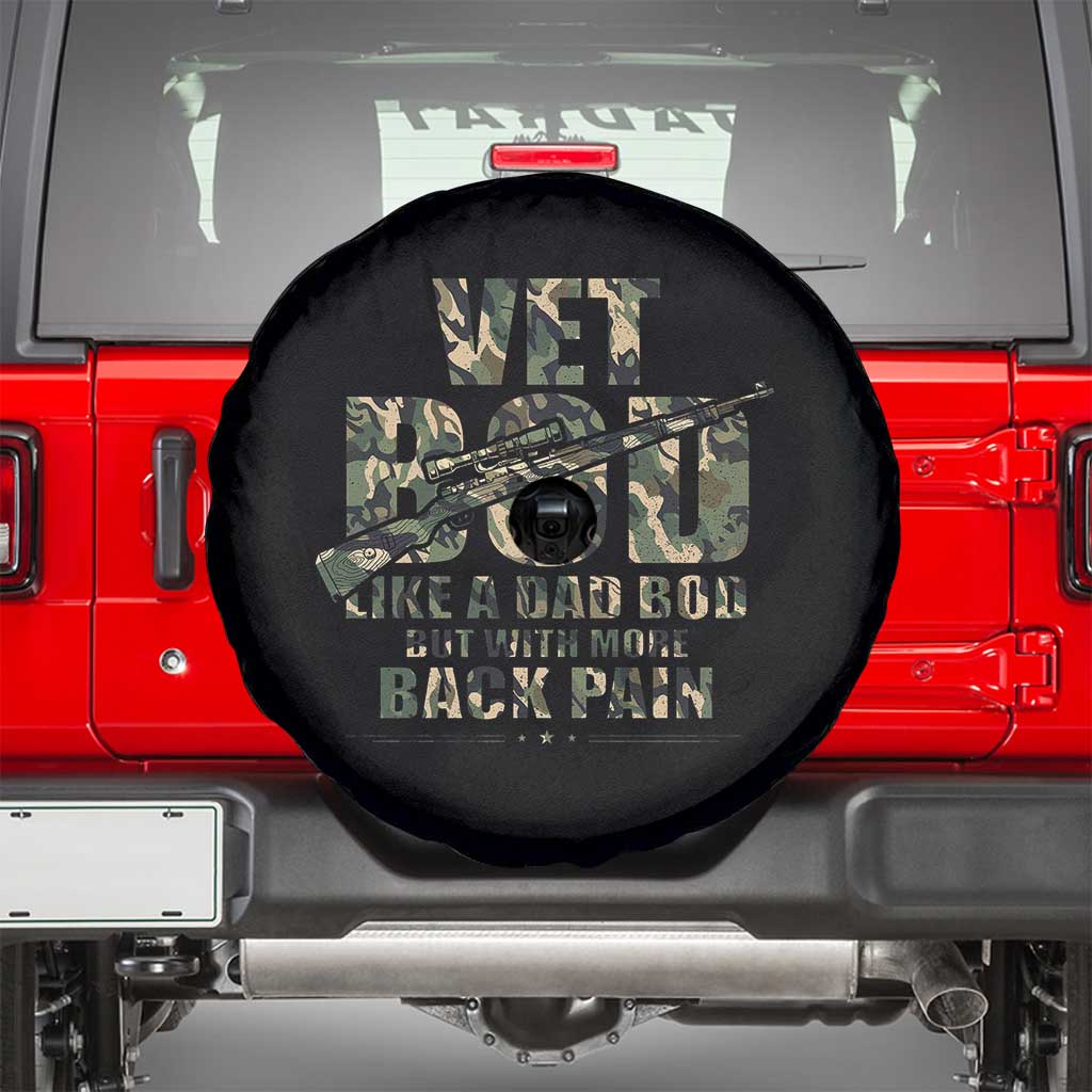 Funny Veteran Vet Bod Like A Dad Bod But With More Back Pain Spare Tire Cover