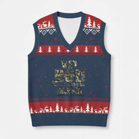 Funny Veteran Vet Bod Like A Dad Bod But With More Back Pain V-Neck Knit Sweater Vest - Wonder Print Shop