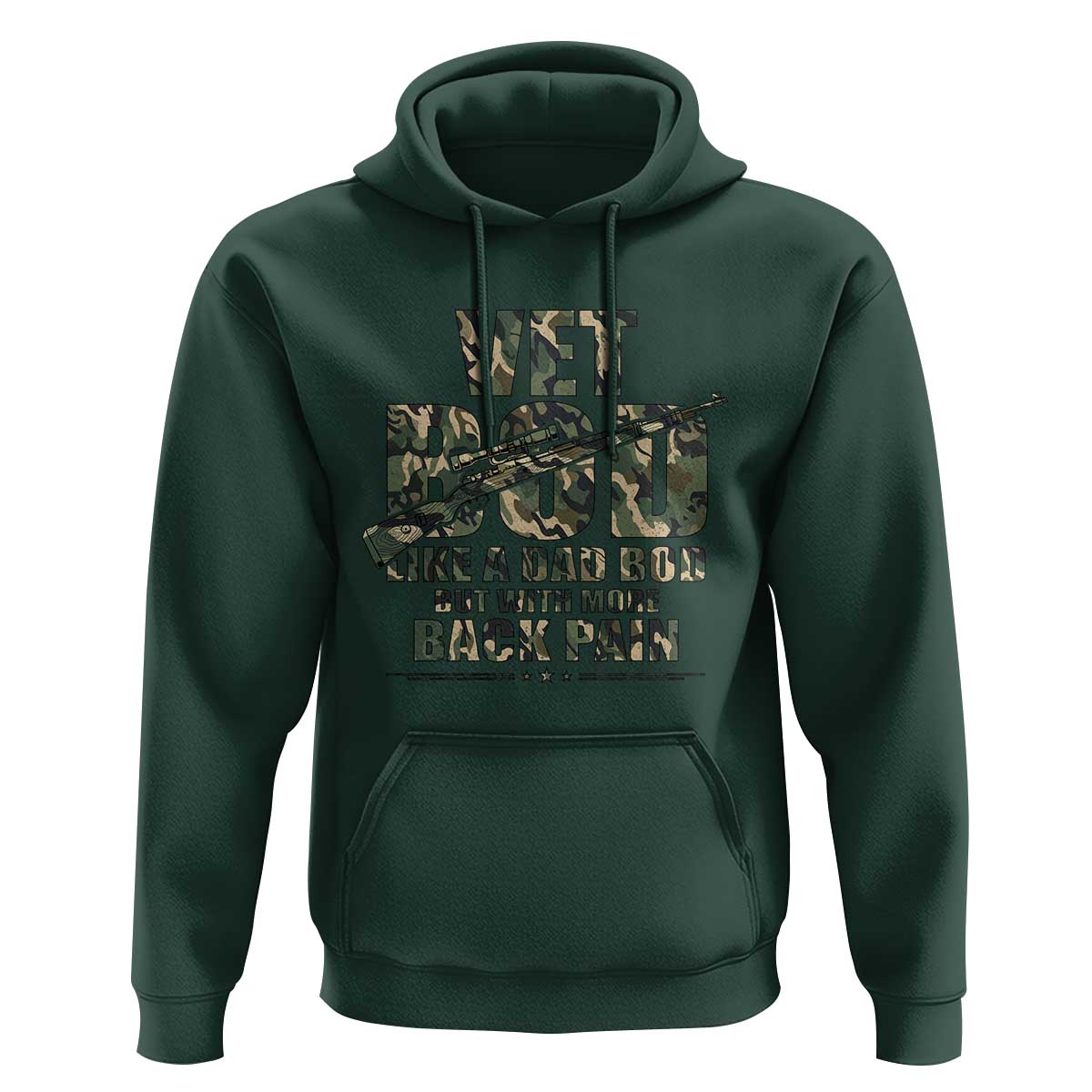 Funny Veteran Vet Bod Like A Dad Bod But With More Back Pain Hoodie