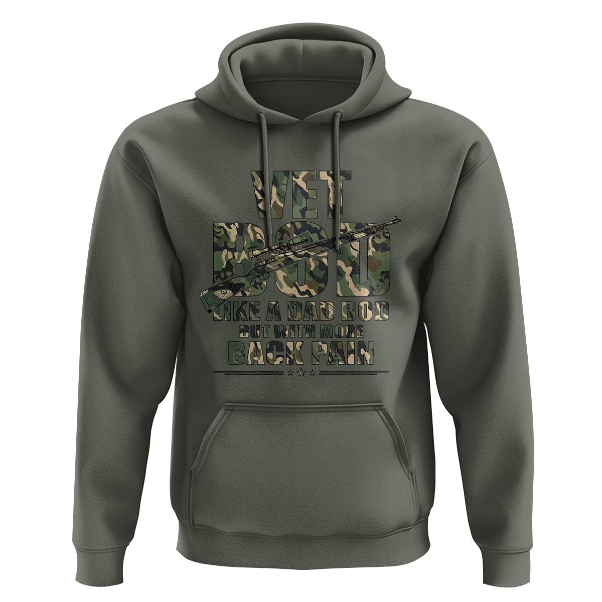 Funny Veteran Vet Bod Like A Dad Bod But With More Back Pain Hoodie