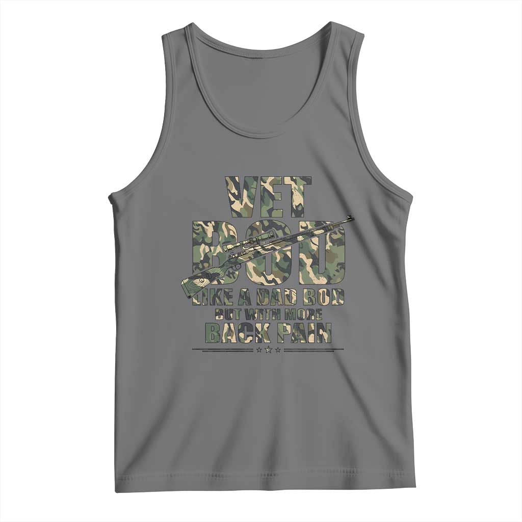 Funny Veteran Vet Bod Like A Dad Bod But With More Back Pain Tank Top