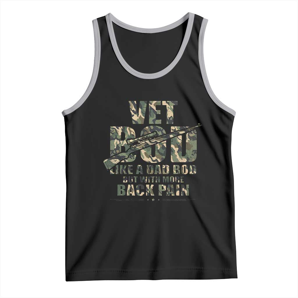 Funny Veteran Vet Bod Like A Dad Bod But With More Back Pain Tank Top