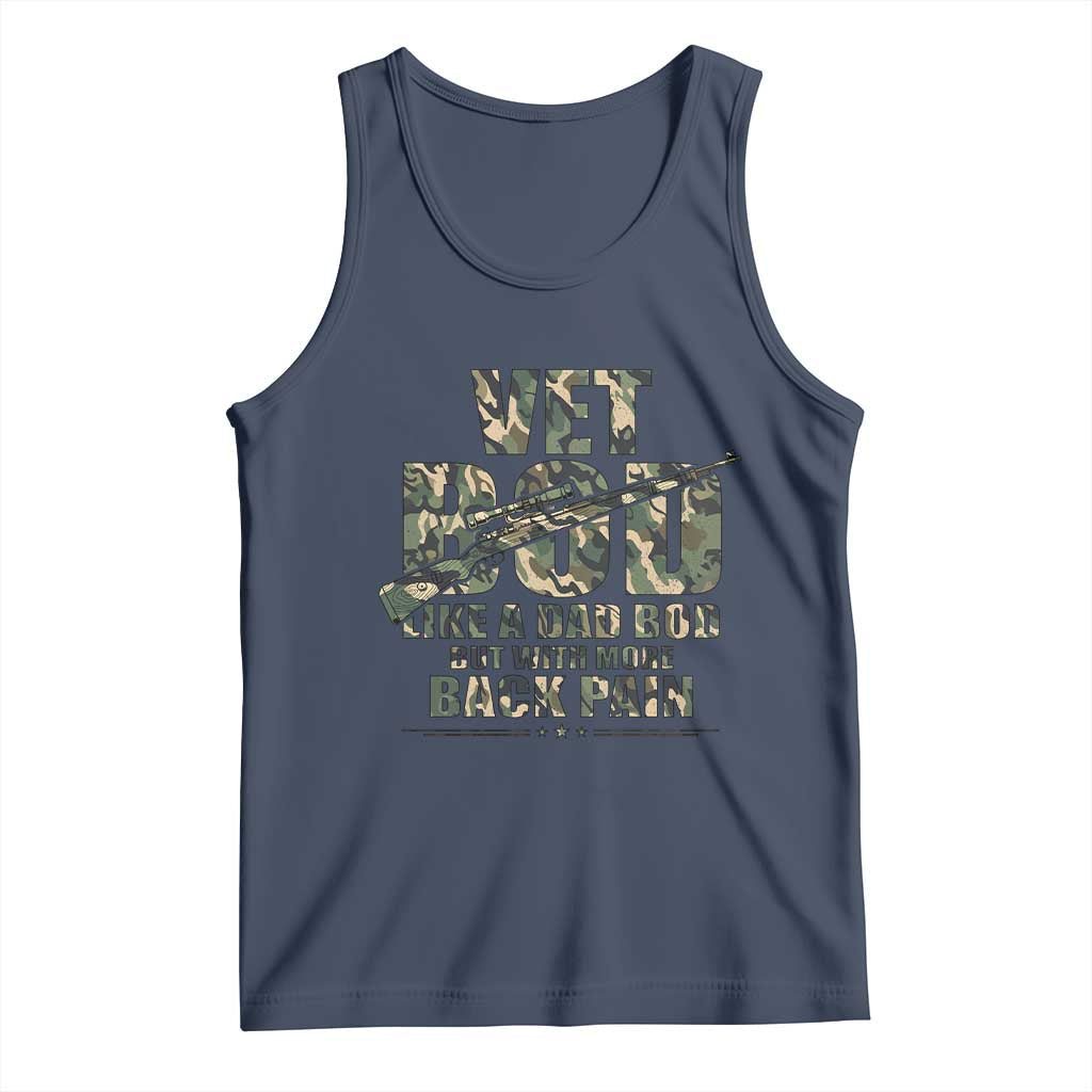Funny Veteran Vet Bod Like A Dad Bod But With More Back Pain Tank Top
