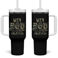 Funny Veteran Vet Bod Like A Dad Bod But With More Back Pain Tumbler With Handle