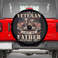 I Am A Veteran Like My Father Before Me Spare Tire Cover Vintage American Flag