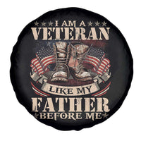I Am A Veteran Like My Father Before Me Spare Tire Cover Vintage American Flag