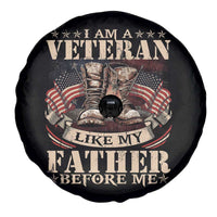 I Am A Veteran Like My Father Before Me Spare Tire Cover Vintage American Flag