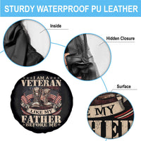I Am A Veteran Like My Father Before Me Spare Tire Cover Vintage American Flag