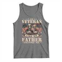 I Am A Veteran Like My Father Before Me Tank Top Vintage American Flag