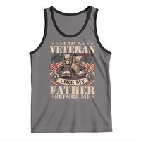 I Am A Veteran Like My Father Before Me Tank Top Vintage American Flag