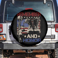 Remember And Honor Spare Tire Cover Memorial Day Veteran Boots American Flag
