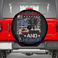 Remember And Honor Spare Tire Cover Memorial Day Veteran Boots American Flag