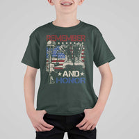 Remember And Honor T Shirt For Kid Memorial Day Veteran Boots American Flag