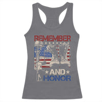 Remember And Honor Racerback Tank Top Memorial Day Veteran Boots American Flag