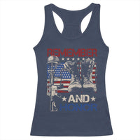 Remember And Honor Racerback Tank Top Memorial Day Veteran Boots American Flag