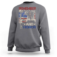 Remember And Honor Sweatshirt Memorial Day Veteran Boots American Flag