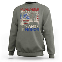Remember And Honor Sweatshirt Memorial Day Veteran Boots American Flag