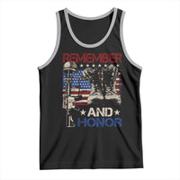 Remember And Honor Tank Top Memorial Day Veteran Boots American Flag