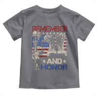 Remember And Honor Toddler T Shirt Memorial Day Veteran Boots American Flag