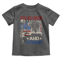 Remember And Honor Toddler T Shirt Memorial Day Veteran Boots American Flag
