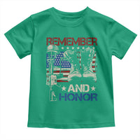 Remember And Honor Toddler T Shirt Memorial Day Veteran Boots American Flag