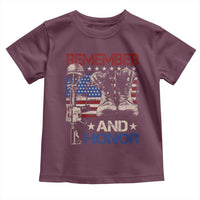 Remember And Honor Toddler T Shirt Memorial Day Veteran Boots American Flag