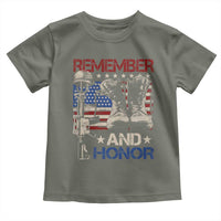 Remember And Honor Toddler T Shirt Memorial Day Veteran Boots American Flag